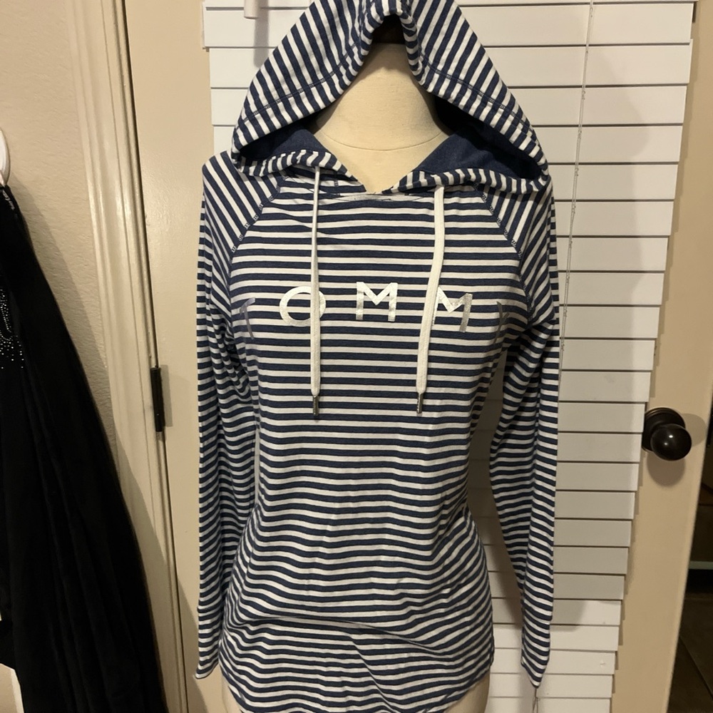 Tommy Hilfiger Sport Navy and White Striped Top